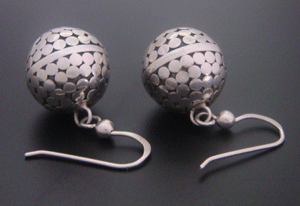 Harmony Ball Earrings Sterling Silver, Highly Polished Discs
